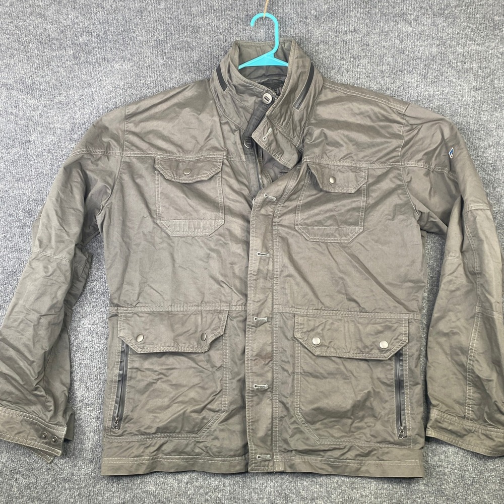 KUHL Kollusion Jacket Mens XXL Gray Field Utility Full Zip Button Coat 1040